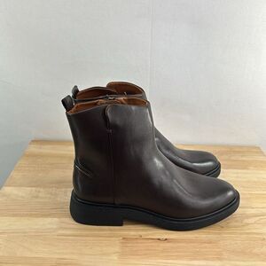 Franco Sarto Dark Brown Leather Ankle Boots